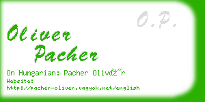 oliver pacher business card